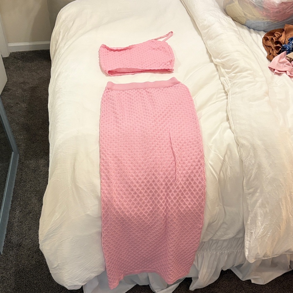 Never worn pink skirt set
